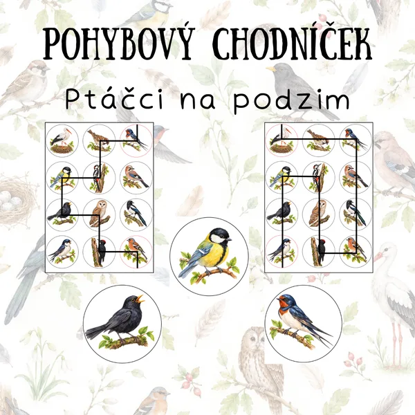 Pohybový chodníček - Ptáčci na podzim