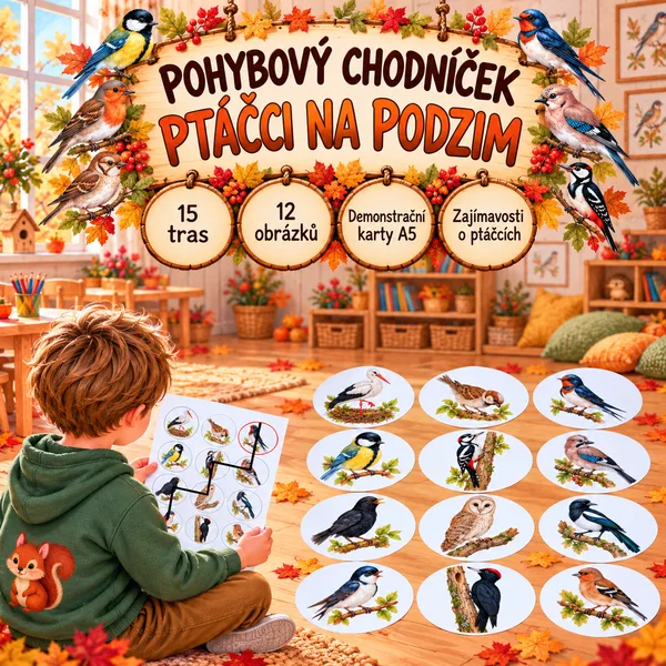 Pohybový chodníček - Ptáčci na podzim