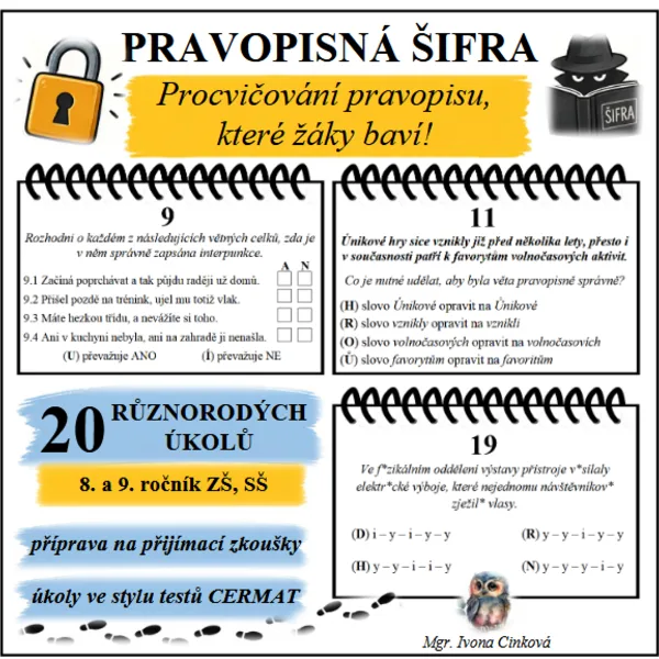 Pravopisná šifra - 8. a 9. ročník ZŠ