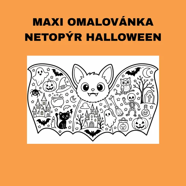 Maxi omalovánka netopýr Halloween
