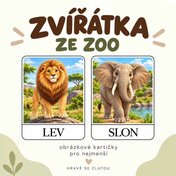 Zvířátka ze ZOO – obrázkové kartičky