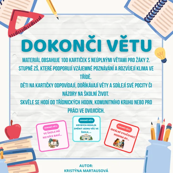 Dokonči větu - 100 konverzačních kartiček 💬