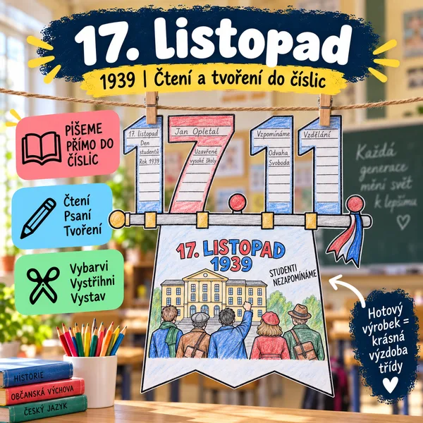 Čtení a tvoření do číslic - 17. listopad 1939