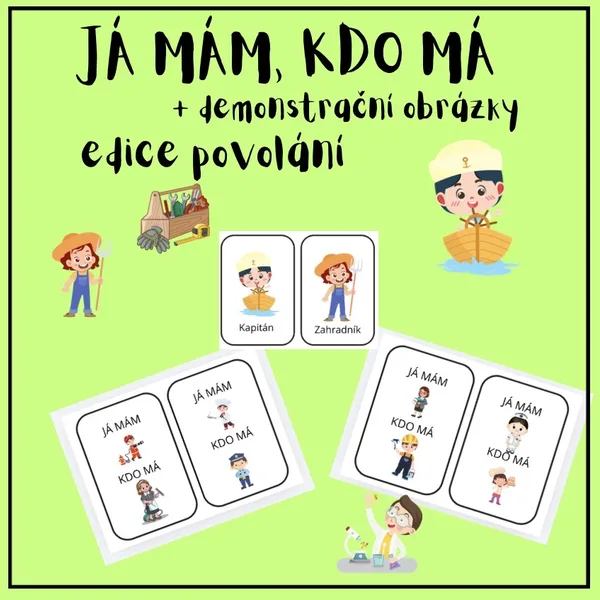 Povolání - demonstrační obrázky, hra Já mám, kdo má?