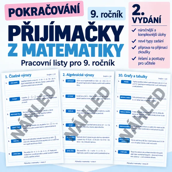 Přijímačky z matematiky 2 – 168 komplexních úloh pro 9. ročník