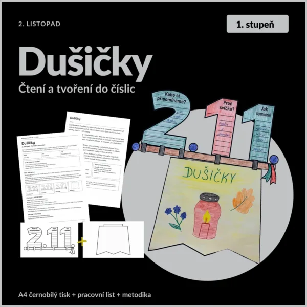 Čtení a tvoření do číslic - Dušičky - 2. listopad