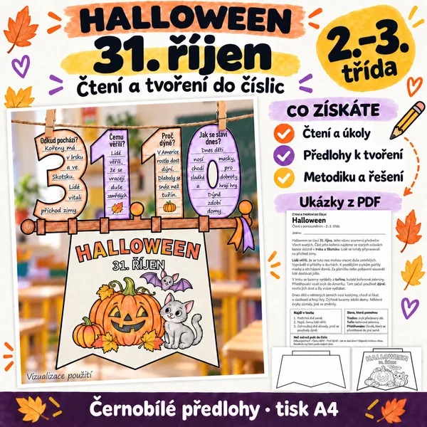 Čtení a tvoření do číslic - Halloween - 31. říjen