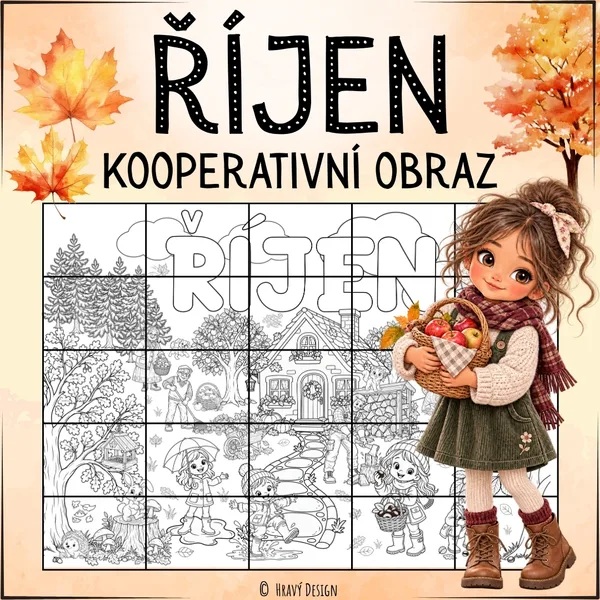 Kooperativní omalovánka (obraz)  - ŘÍJEN