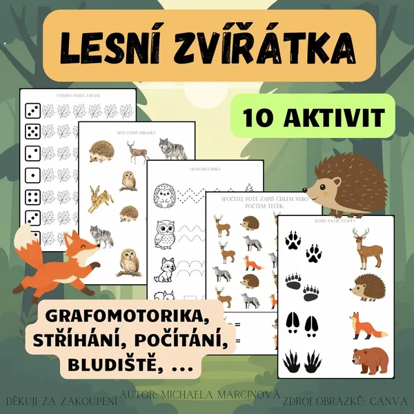 Lesní zvířátka - 10 aktivit