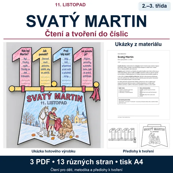 Čtení a tvoření do číslic – Svatý Martin – 11. listopad