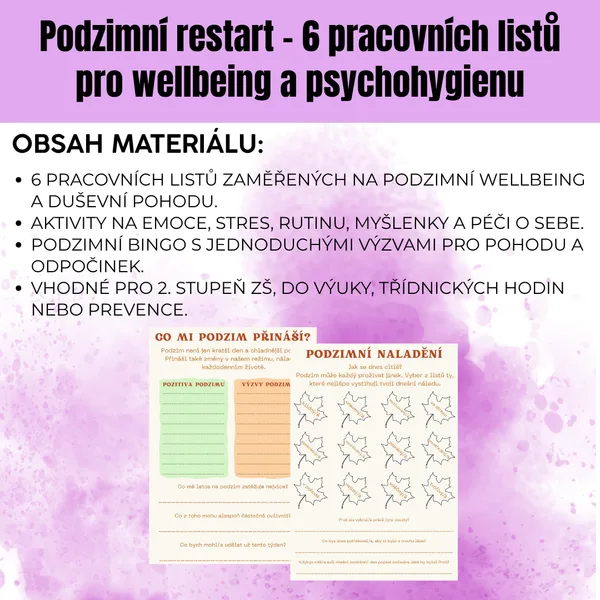 Podzimní restart – 6 pracovních listů pro wellbeing a psychohygienu