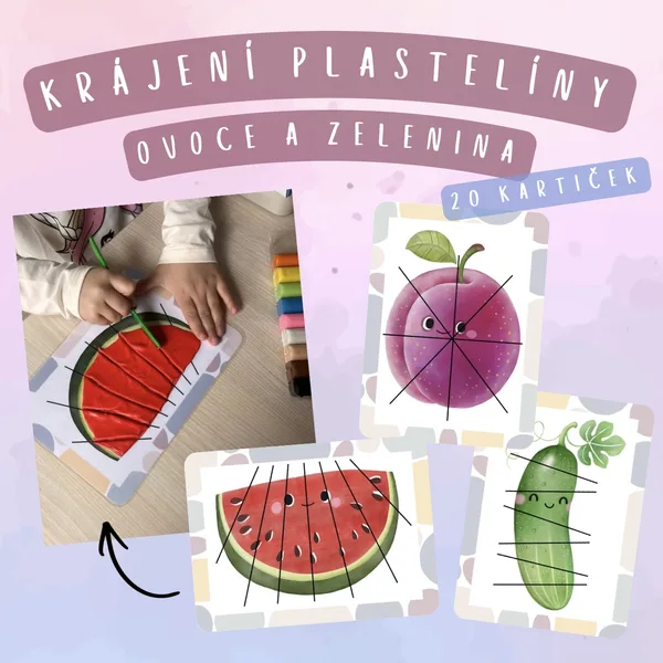 Krájení plastelíny - ovoce a zelenina