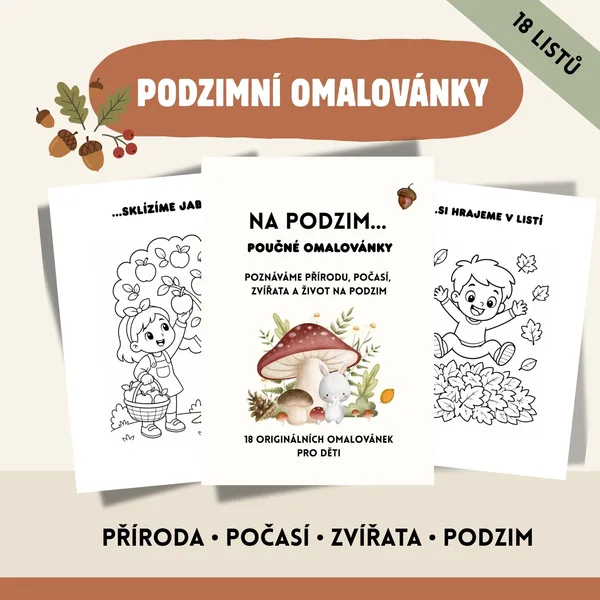 Podzimní omalovánky – Na podzim… | 18 poučných omalovánek