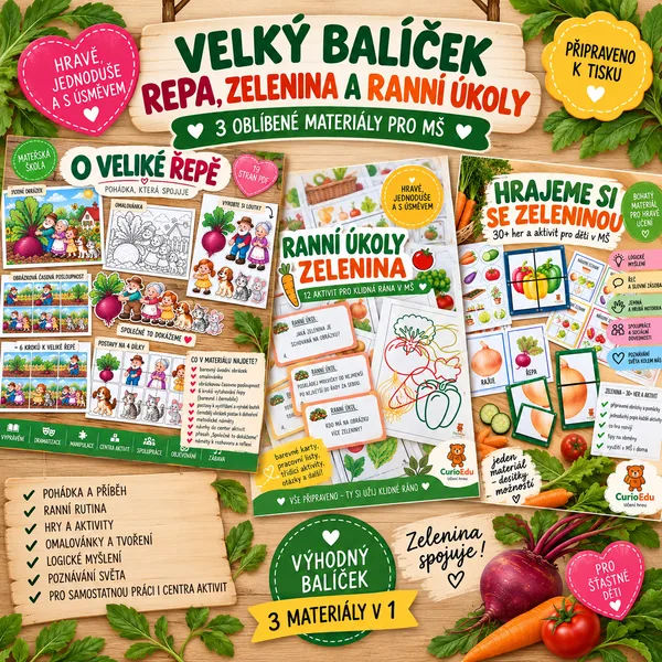 Velký balíček – Řepa a zelenina | 3 materiály pro MŠ