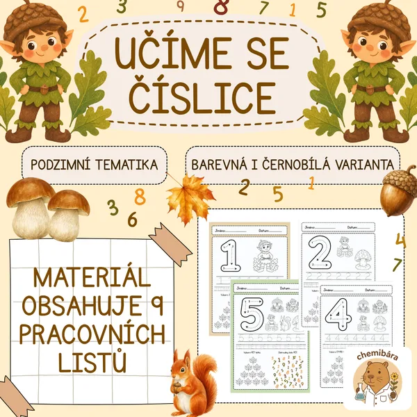 Učíme se číslice - Podzimní tematika