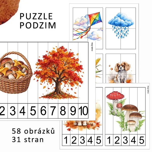 PODZIM 2 - počítání a puzzle pro nejmenší