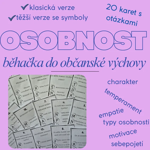 Úvod do psychologie, osobnost - běhačka (klasická verze + těžší verze s šifrou)