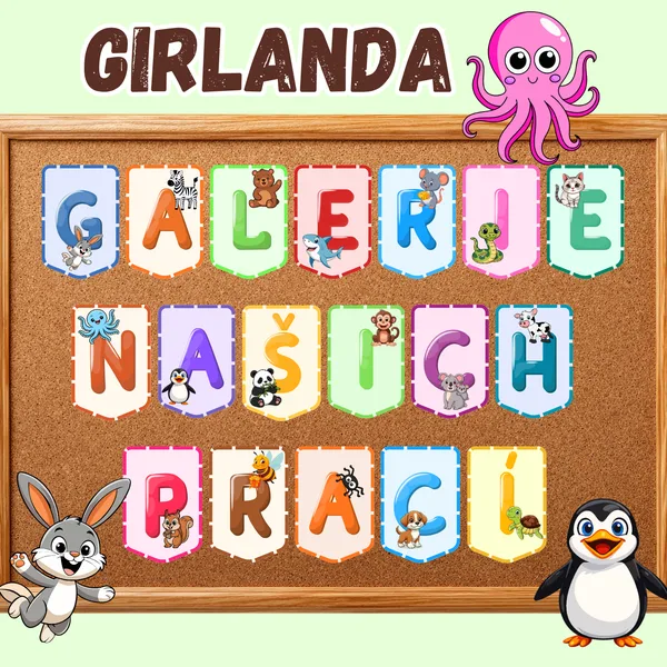Girlanda – Galerie našich prací / Celoroční třídní výzdoba / Výzdoba nástěnky