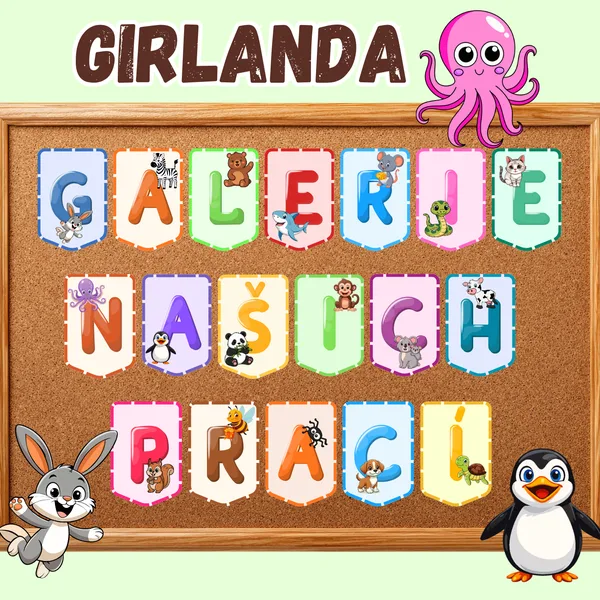 Girlanda – Galerie našich prací / Celoroční třídní výzdoba / Výzdoba nástěnky