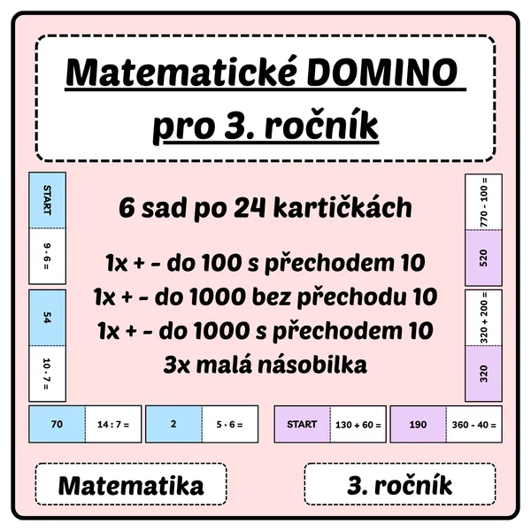Matematické DOMINO pro 3. ročník