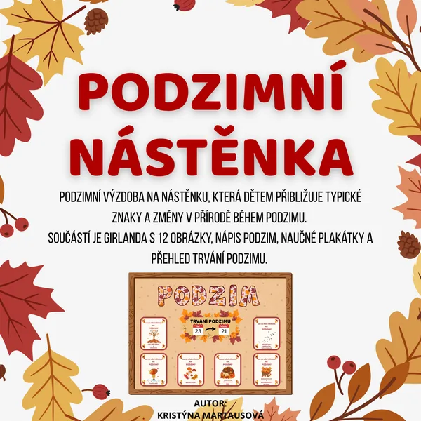 Podzimní nástěnka - Výzdoba s plakátky a motivy podzimu 🍁🦔