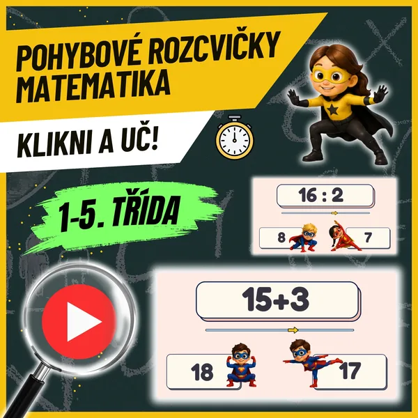 Matematické pohybové rozcvičky pro 1.–5. třídu | KLIKNI A UČ!