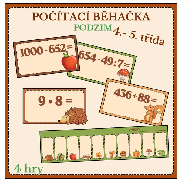 Matematická běhačka PODZIM (4. - 5. třída)