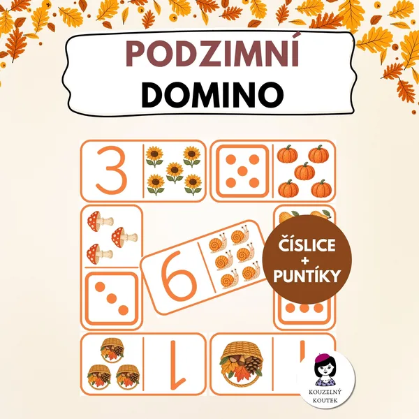 Podzimní domino | Podzim | 1-6 | Počítání