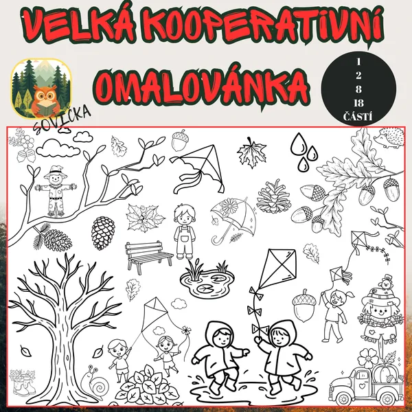 🍂 PODZIMNÍ KOOPERATIVNÍ OMALOVÁNKA 2 🍂