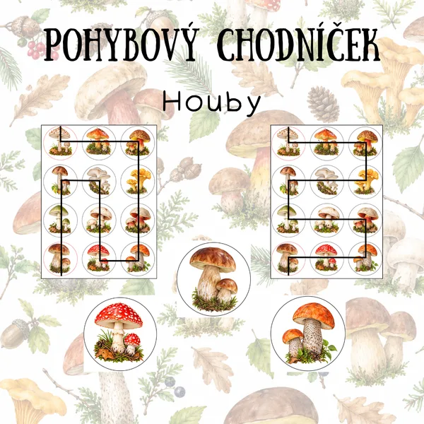 Pohybový chodníček - Houby