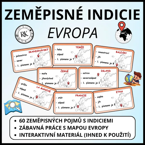 Evropa - Zeměpisné indicie