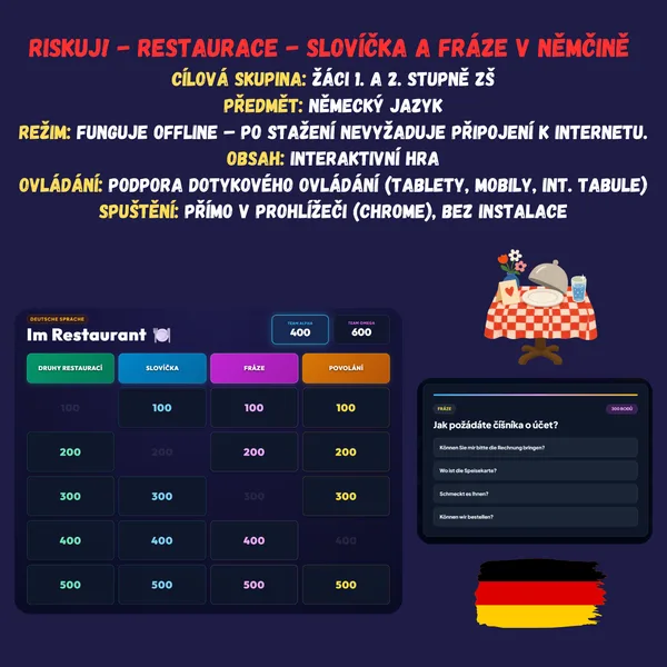 Riskuj! - Restaurace - slovíčka a fráze v němčině