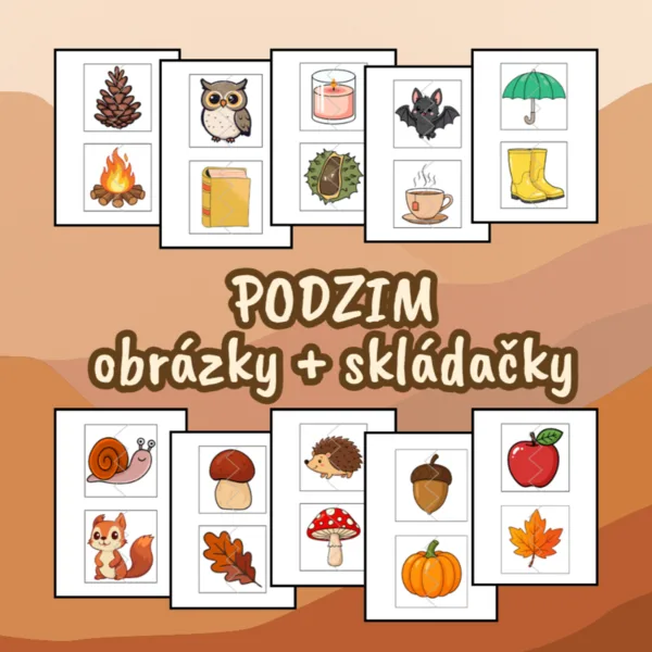 Podzimní obrázky + skládačky