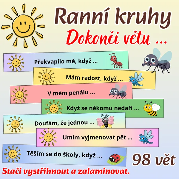Ranní kruhy – dokonči větu / Komunikační kartičky