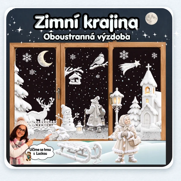 ZIMNÍ KRAJINA - oboustranné obrázky do oken