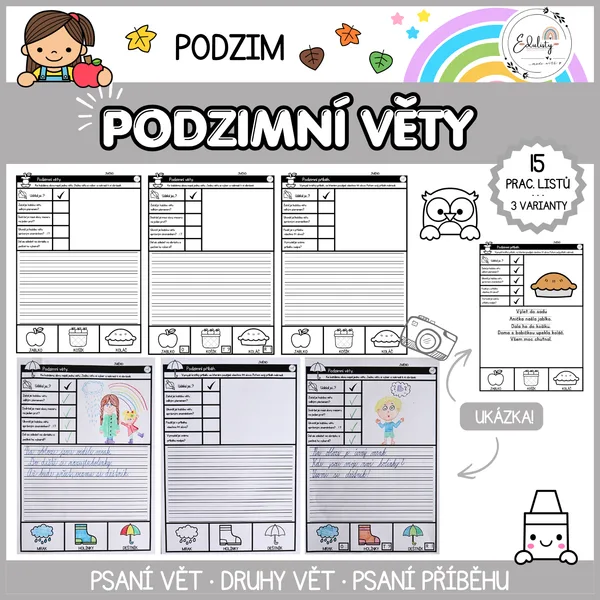 PODZIMNÍ VĚTY – psaní vět a příběhů