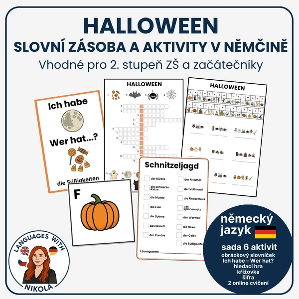 Halloween v němčině – slovní zásoba a aktivity