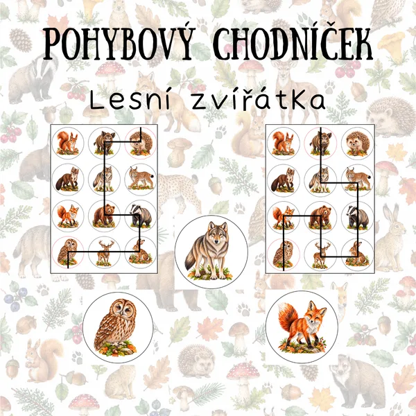 Pohybový chodníček - Lesní zvířata