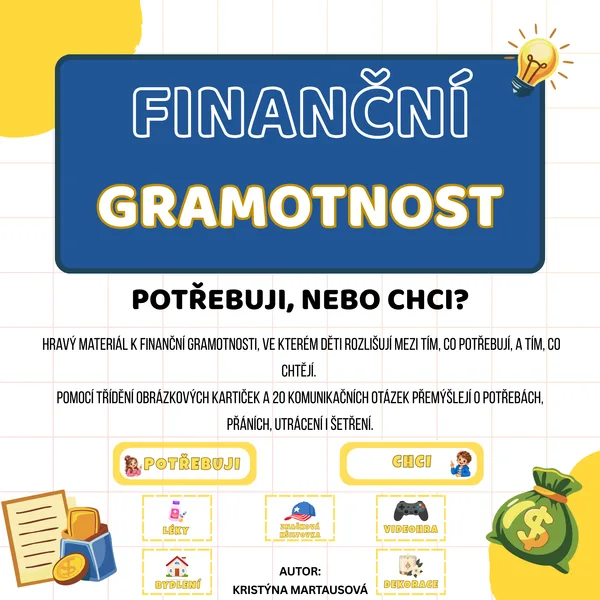 Finanční gramotnost - Potřebuji, nebo chci? 💰