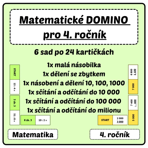 Matematické DOMINO pro 4. ročník