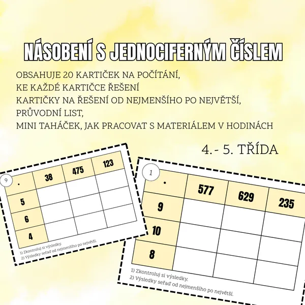 NÁSOBENÍ S JEDNOCIFERNÝM ČÍSLEM