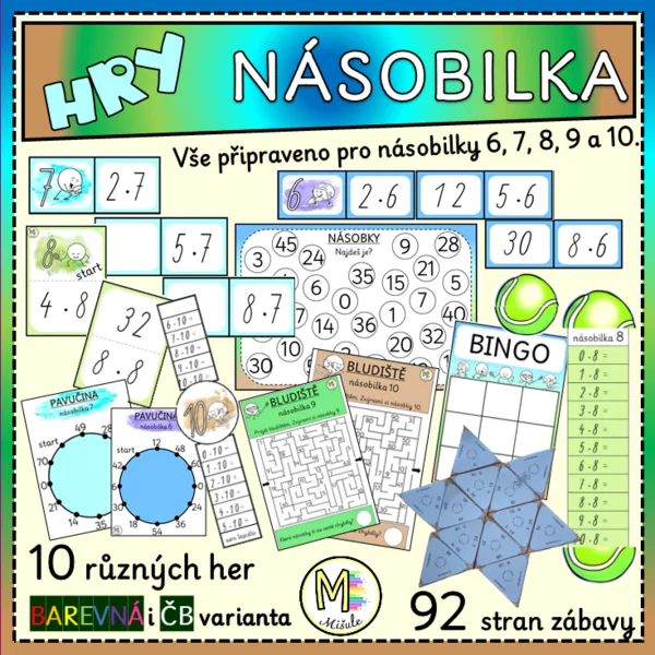 NÁSOBILKA - SOUBOR HER (násobilky 6 - 10)