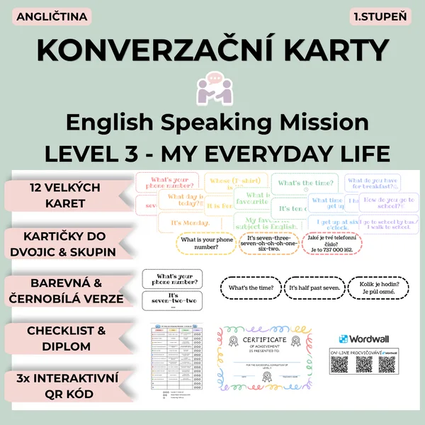 Konverzační karty - English Speaking Mission - LEVEL 3
