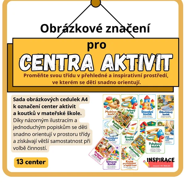 Obrázkové značení pro CENTRA AKTIVIT v MŠ