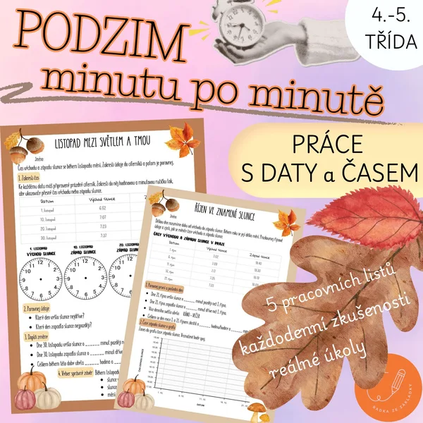 Podzim minutu po minutě - práce s daty a časem