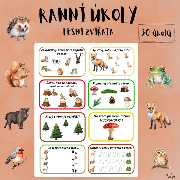 Ranní úkoly - lesní zvířata