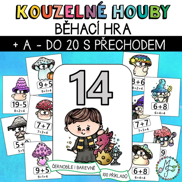 KOUZELNÉ HOUBY (sčítání a odčítání do 20 s přechodem desítky)