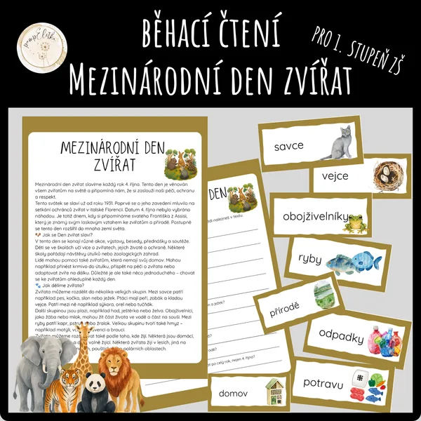 Běhací čtení - Mezinárodní den zvířat