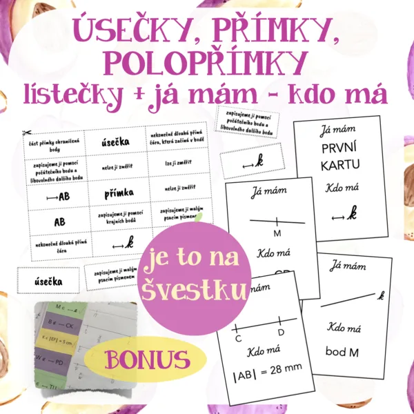 Úsečka, přímka, polopřímka