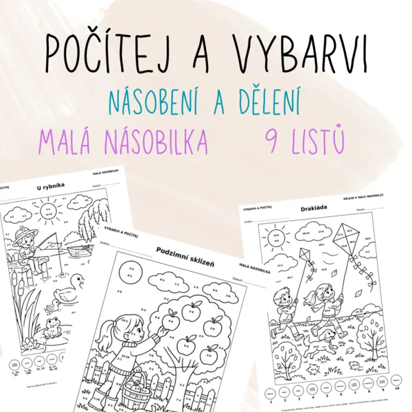 Počítej a vybarvi – malá násobilka na celý rok (násobení i dělení)